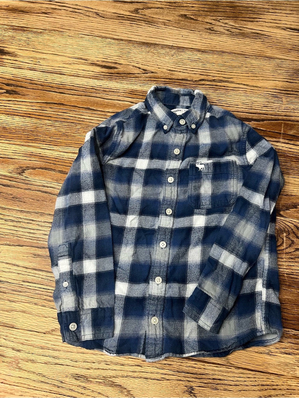 abercrombie kids Blue & White Plaid Button-Down Shirt